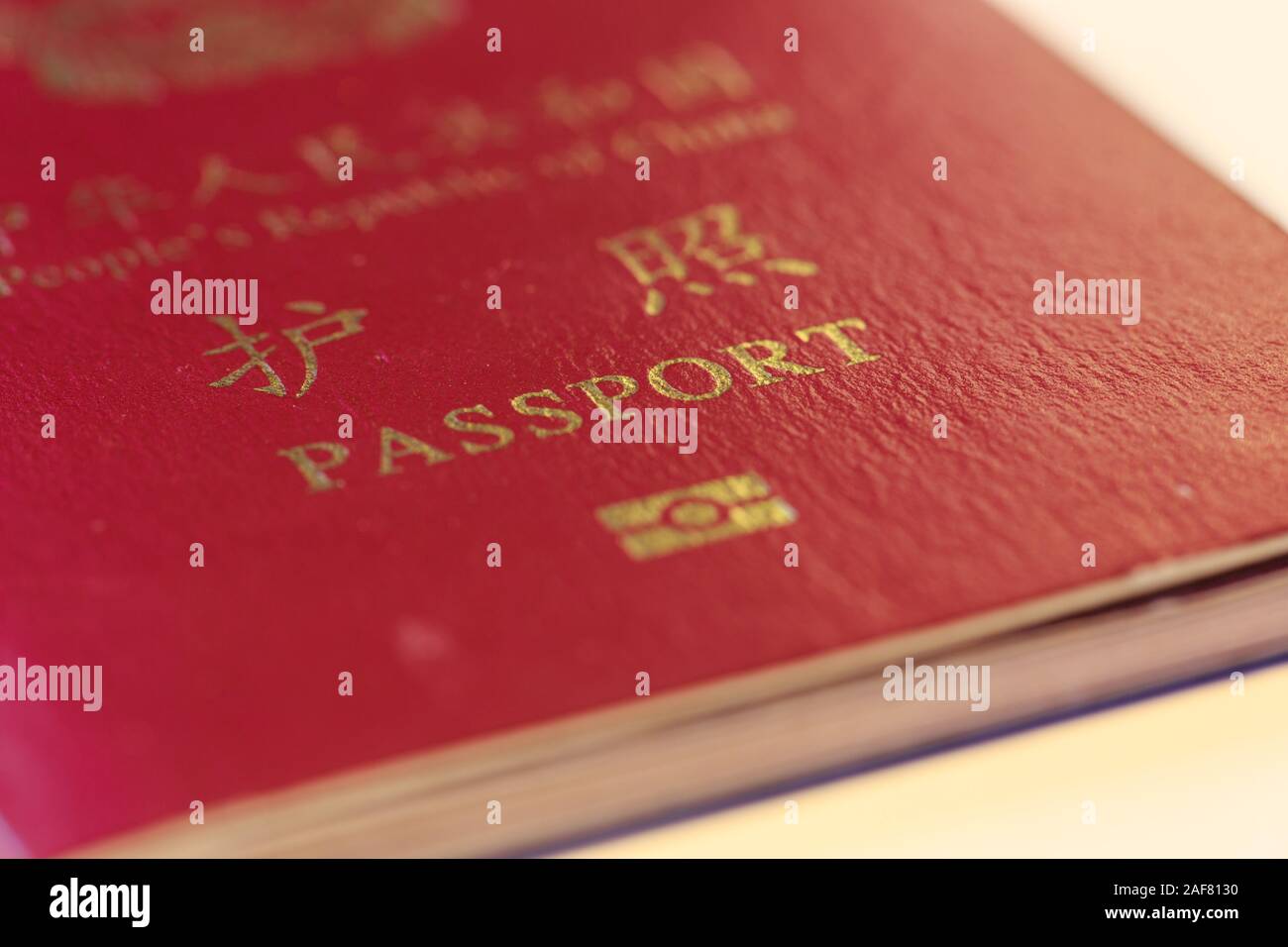Chine vue rapprochée de passeport le passeport chinois signifie, Banque D'Images