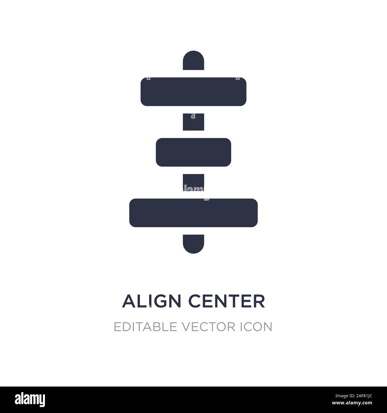 Aligner l'icône centrale sur fond blanc. Élément simple illustration des signes concept. aligner symbole symbole du centre de design. Illustration de Vecteur