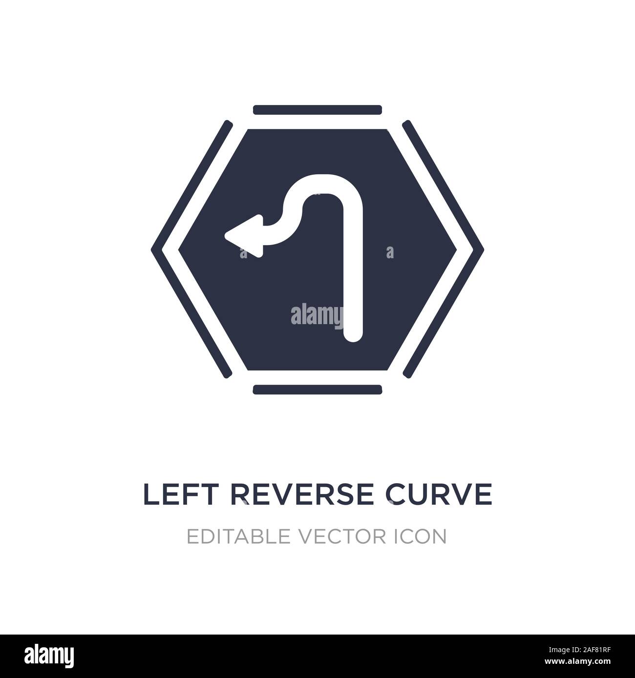 Contre-courbe gauche icône sur fond blanc. L'élément d'interface utilisateur simple illustration de concept. gauche courbe inverse symbole icône du design. Illustration de Vecteur