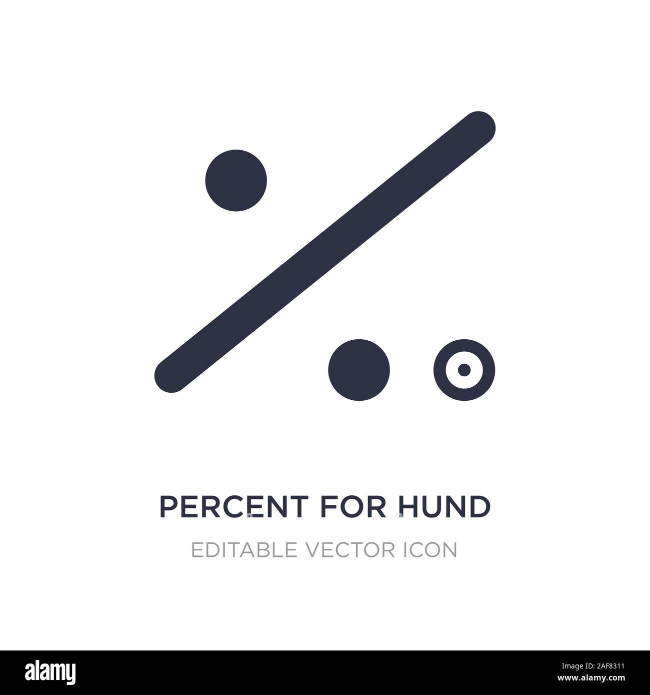 Pour cent pour hund icône sur fond blanc. Élément simple illustration des signes concept. pour cent pour l'icône hund design symbole. Illustration de Vecteur