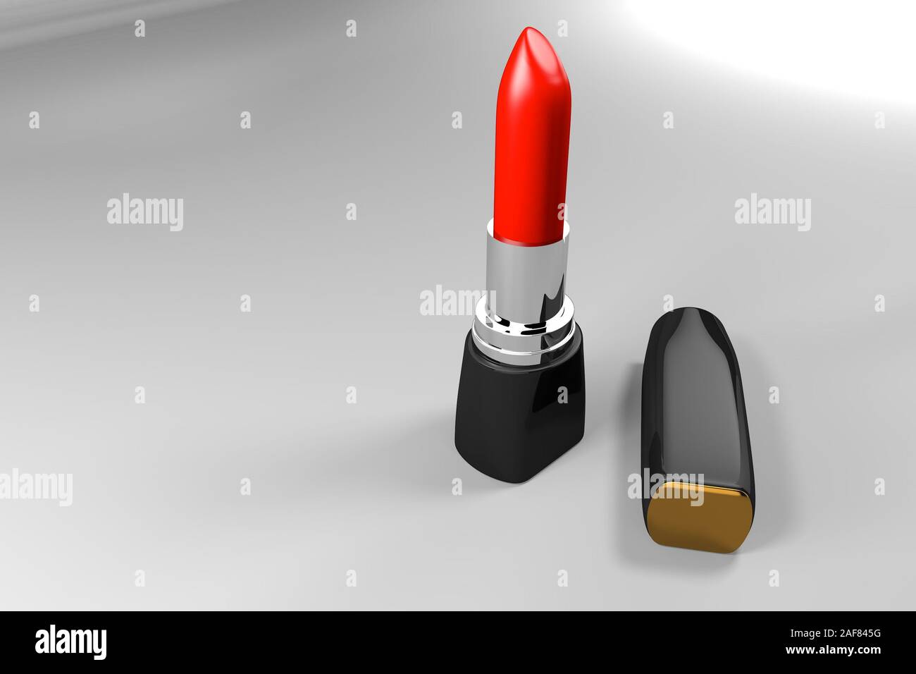 Rouge à lèvres rouge gros plan de rendu 3D sur fond blanc voie shot, loopable Banque D'Images