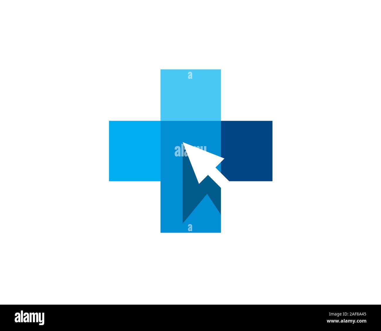 Service de santé en ligne logo croix médicale Illustration de Vecteur