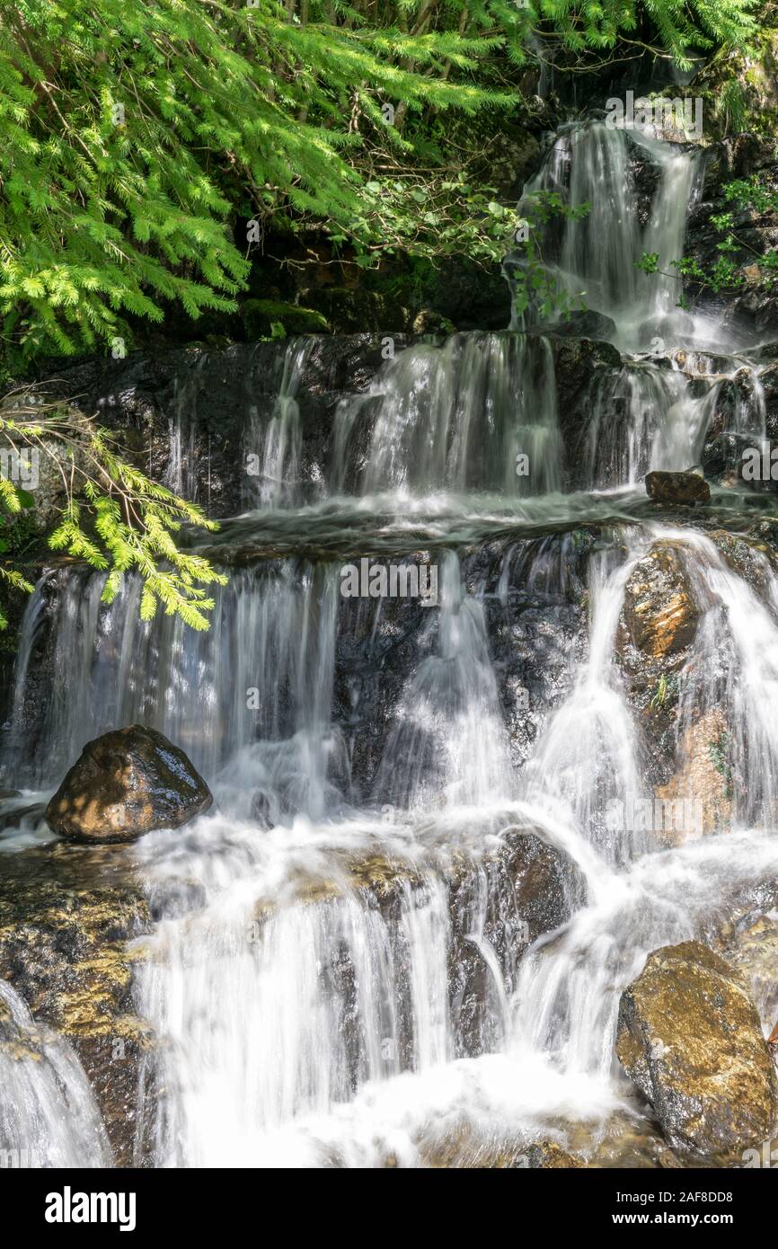Chute près de Llyn Crafnant dans le Nord du Pays de Galles Snowdonia National Park Banque D'Images