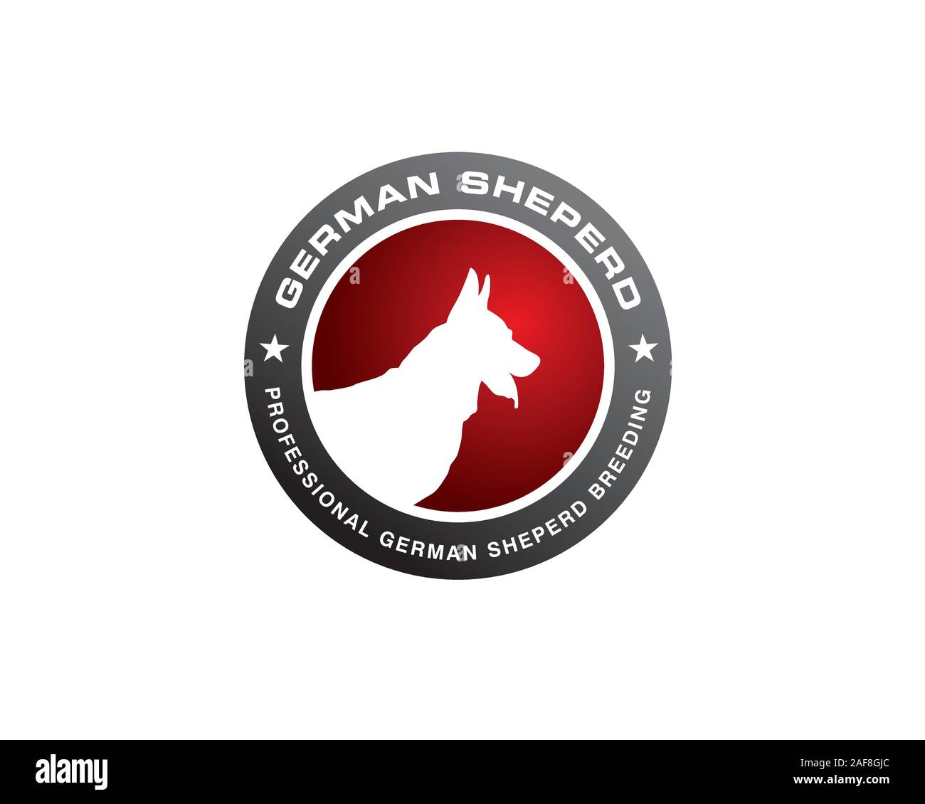 Chien Berger allemand K9 logo formation Illustration de Vecteur