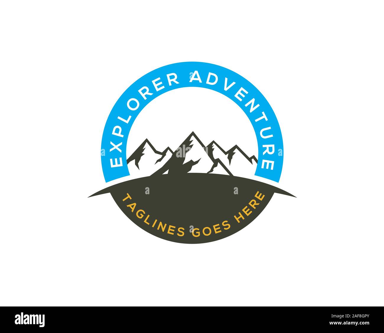 Explorer les activités de plein air d'aventure logo Illustration de Vecteur