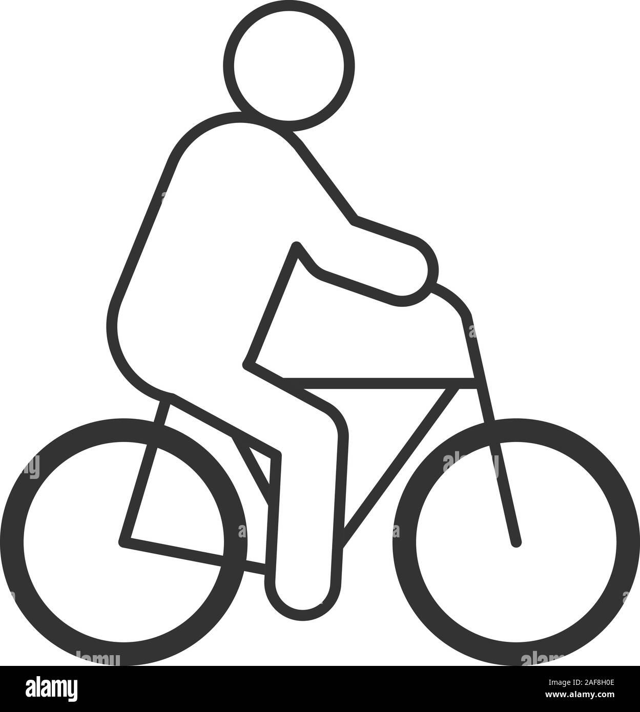 Man riding bike icône linéaire. Cycliste. Dessin de lignes fines. L'éco-transport. Symbole de contour. Vector illustration isolé Illustration de Vecteur