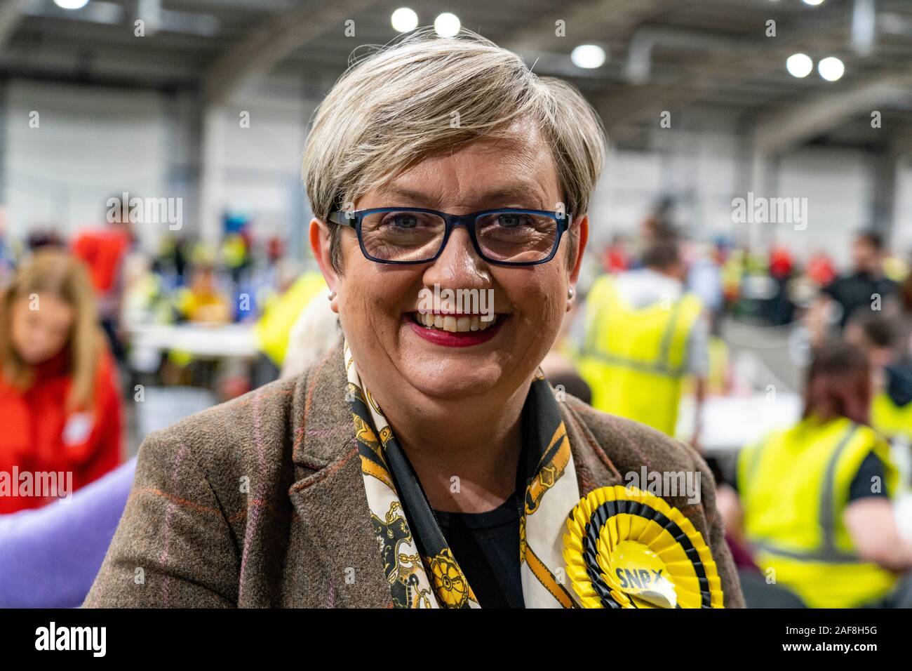 Edinburgh, Ecosse, Royaume-Uni. 12 décembre 2019. Joanna MP Cerise à compter de l'élection générale parlementaire au Royal Highland Centre d'Édimbourg. Iain Masterton/Alamy Live News Banque D'Images