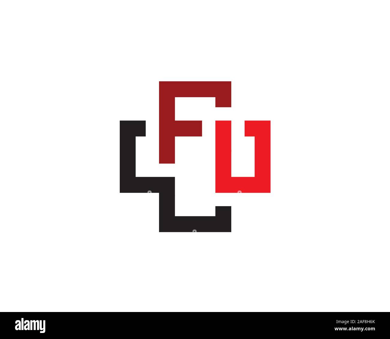 Lettre initiale W F U comme un symbole croiserai médical Illustration de Vecteur