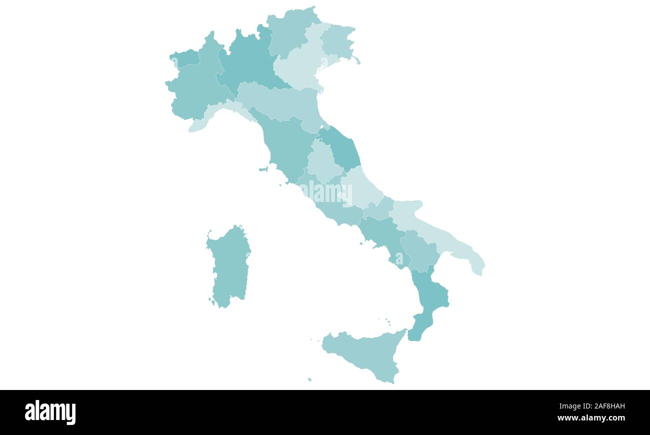 La carte de l'Italie avec les pays colorés, vecteur, frontières, détaillées, modifiable, haut Illustration de Vecteur