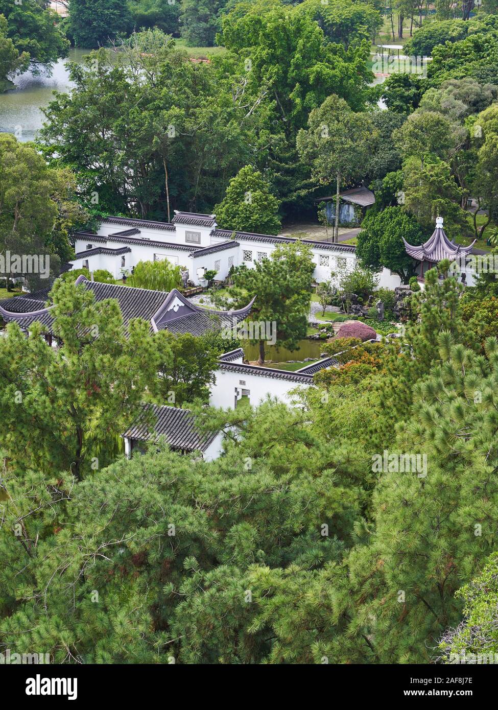 Vue aérienne de Bonsai garden à partir de la Pagode dans le jardin chinois, Singapour Banque D'Images