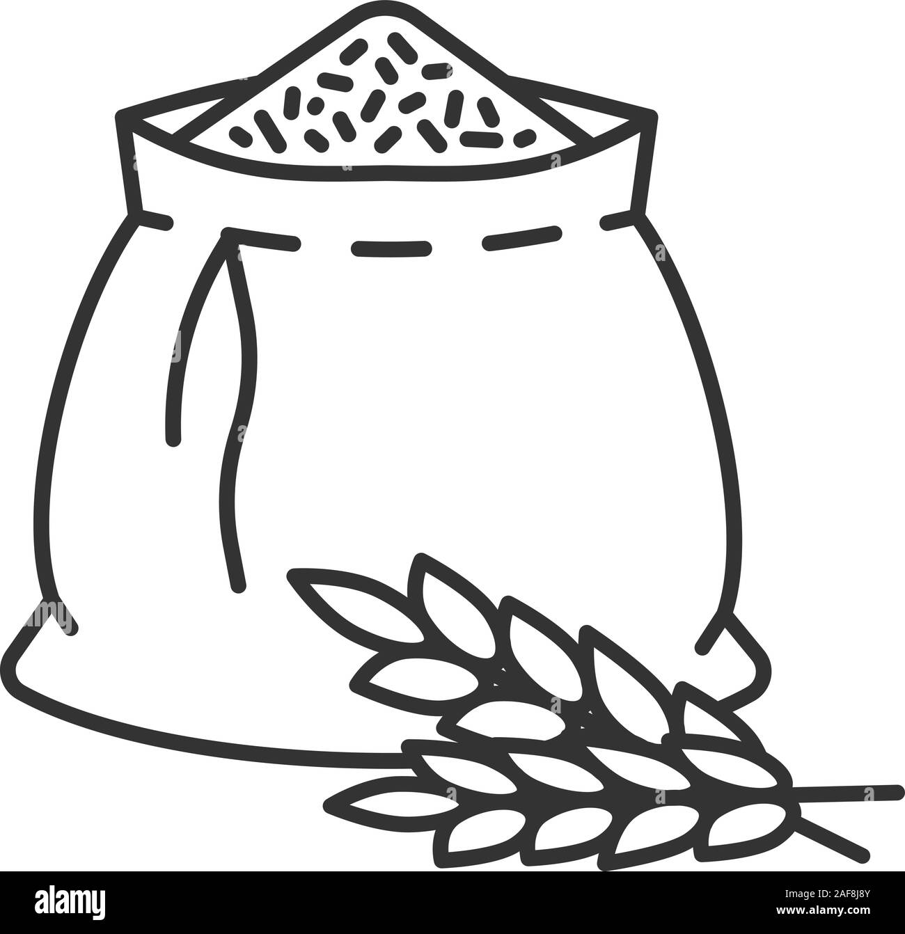 Les épis de blé et de la farine. L'icône linéaire sac Épis de seigle. Fine ligne illustration. L'agriculture. Symbole de contour. Dessin vectoriel aperçu isolés Illustration de Vecteur