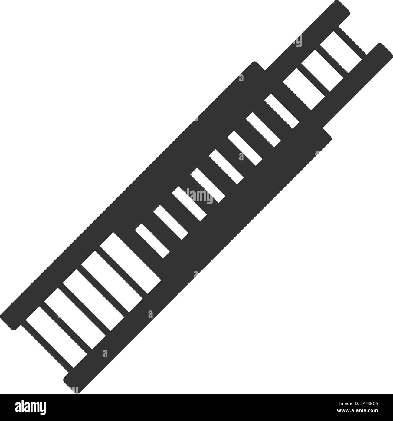 Échelle coulissante double icône glyphe. Matériel d'intervention. Symbole de Silhouette. L'espace négatif. Vector illustration isolé Illustration de Vecteur