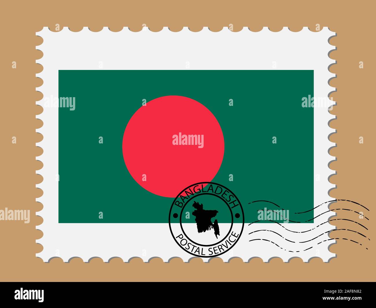 Illustration du vecteur du timbre de poste du drapeau du Bangladesh EPS 10 Illustration de Vecteur