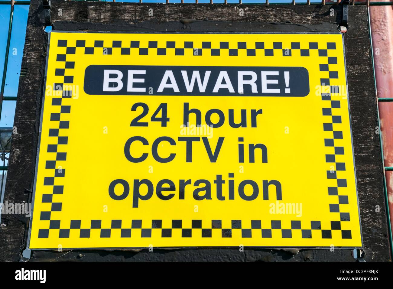 24 heures de sécurité CCTV sign Banque D'Images