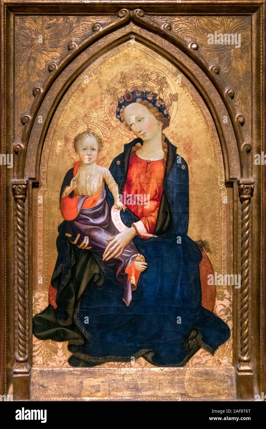 Vierge à l'enfant par Gherardo Starnina (1360-c.1413), l'huile et dorure sur panneau de bois, ch. 1400 Banque D'Images