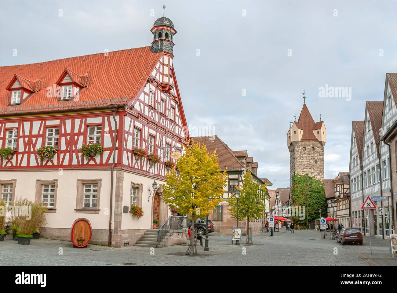 Vieille ville d'Herzogenaurach en Bavière, en Allemagne du Sud Banque D'Images