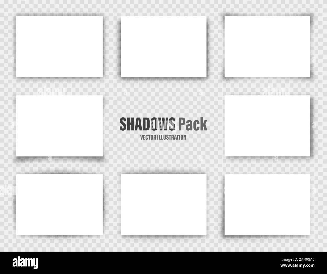 Ombres de vecteur défini. Diviseurs de page sur fond transparent. Ombre et blanc isolé réaliste le papier blanc au format A4. Vector illustration. Illustration de Vecteur