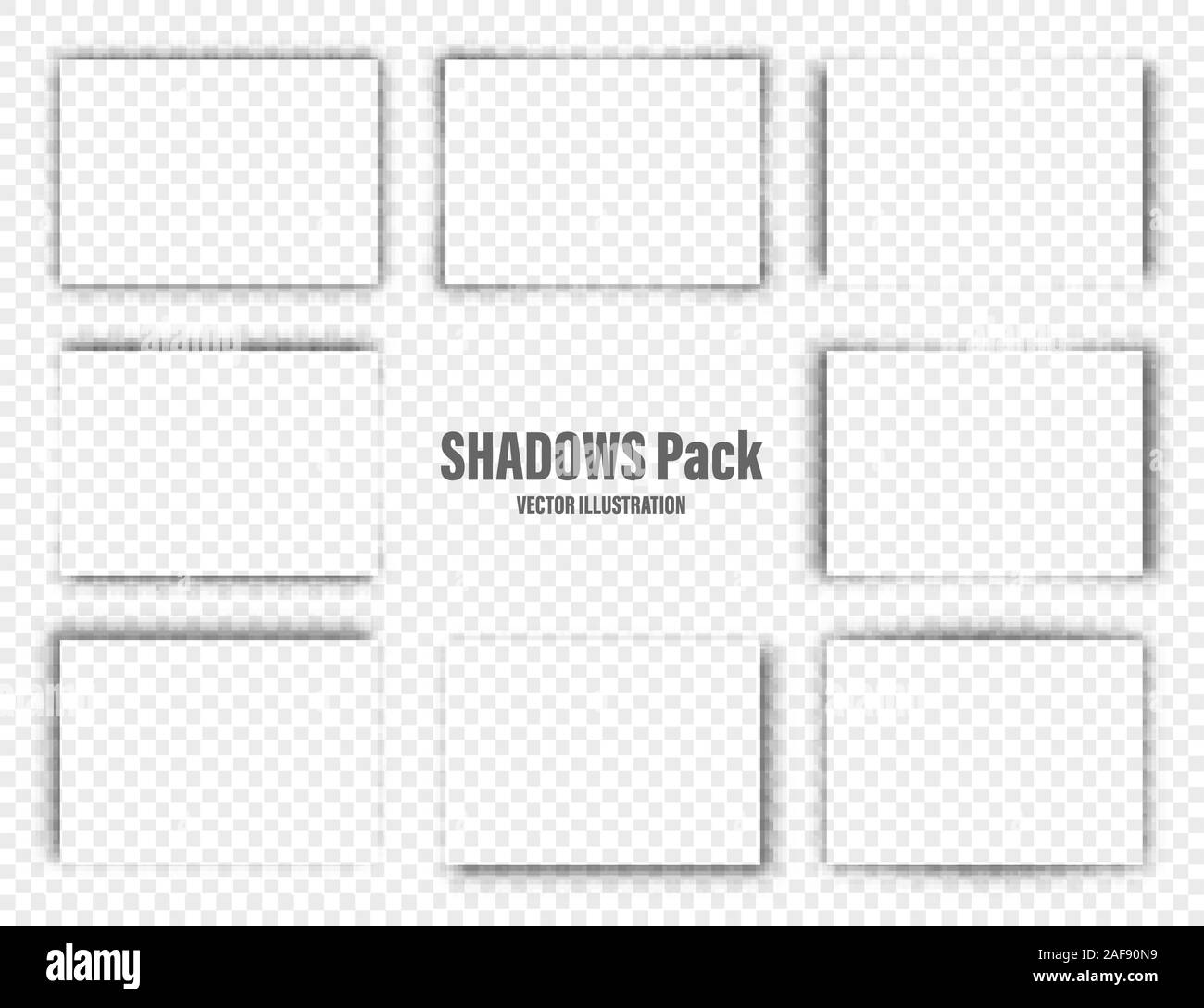 Ombres de vecteur défini. Diviseurs de page sur fond transparent. Pour l'ombre isolé réalistes en papier format A4. Vector illustration. Illustration de Vecteur