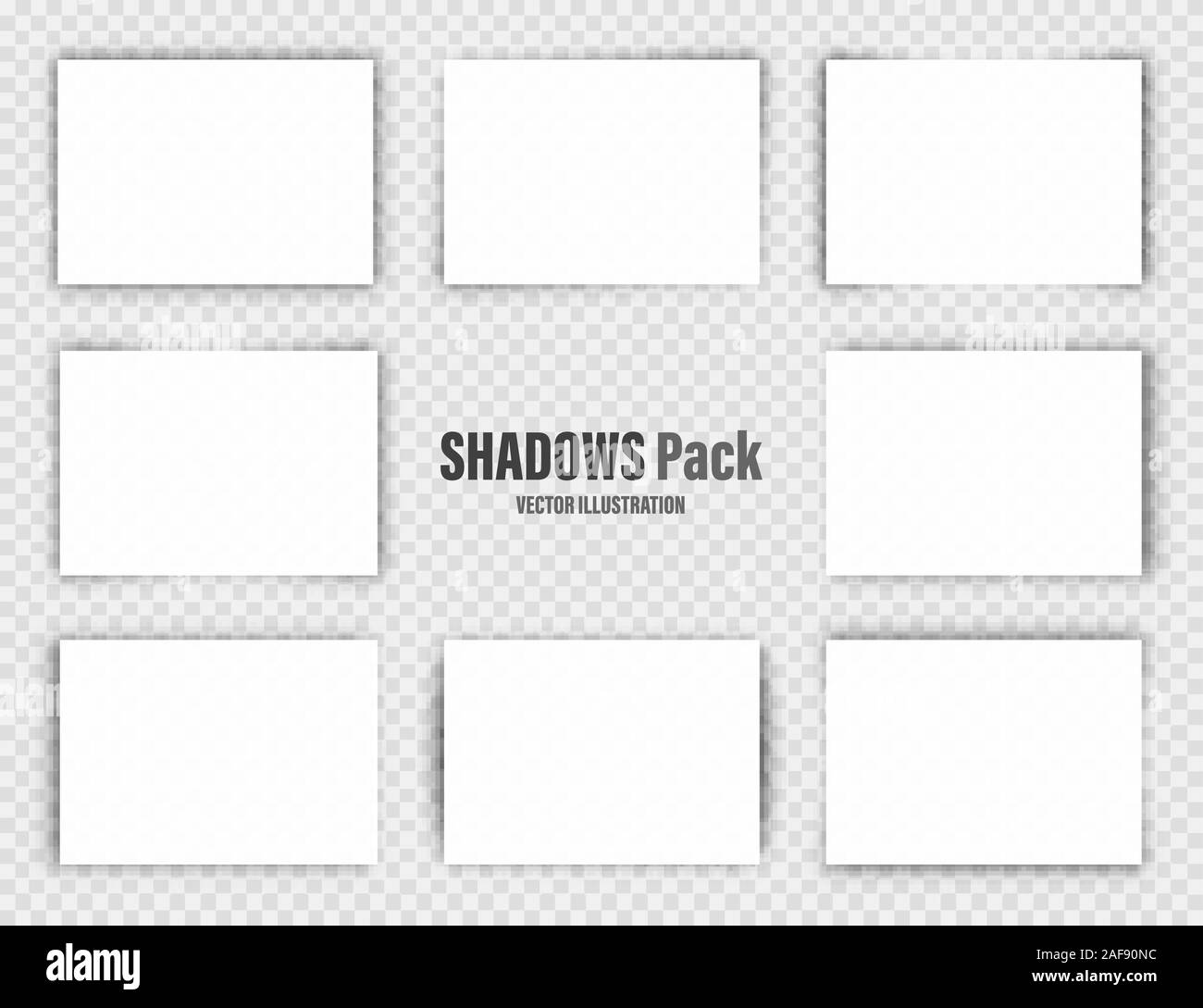 Ombres de vecteur défini. Diviseurs de page sur fond transparent. Ombre et blanc isolé réaliste le papier blanc au format A4. Vector illustration. Illustration de Vecteur