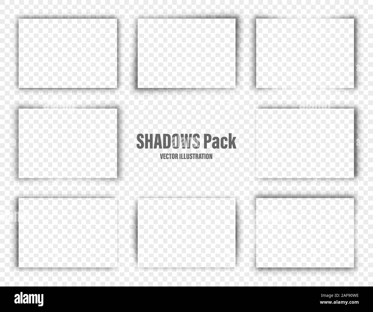 Ombres de vecteur défini. Diviseurs de page sur fond transparent. Pour l'ombre isolé réalistes en papier format A4. Vector illustration. Illustration de Vecteur