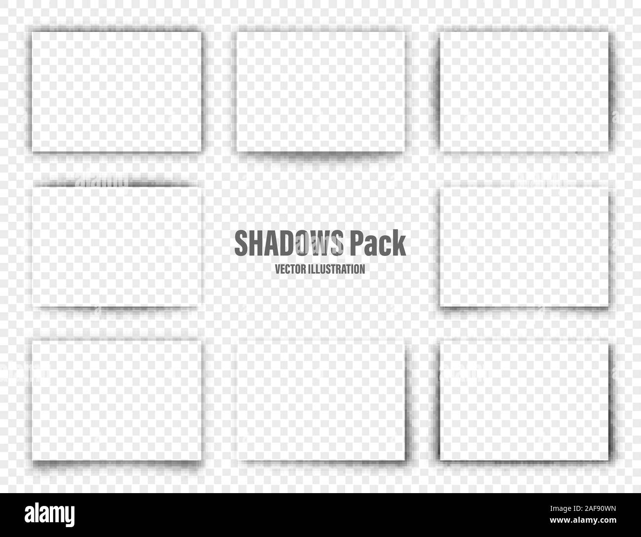 Ombres de vecteur défini. Diviseurs de page sur fond transparent. Pour l'ombre isolé réalistes en papier format A4. Vector illustration. Illustration de Vecteur