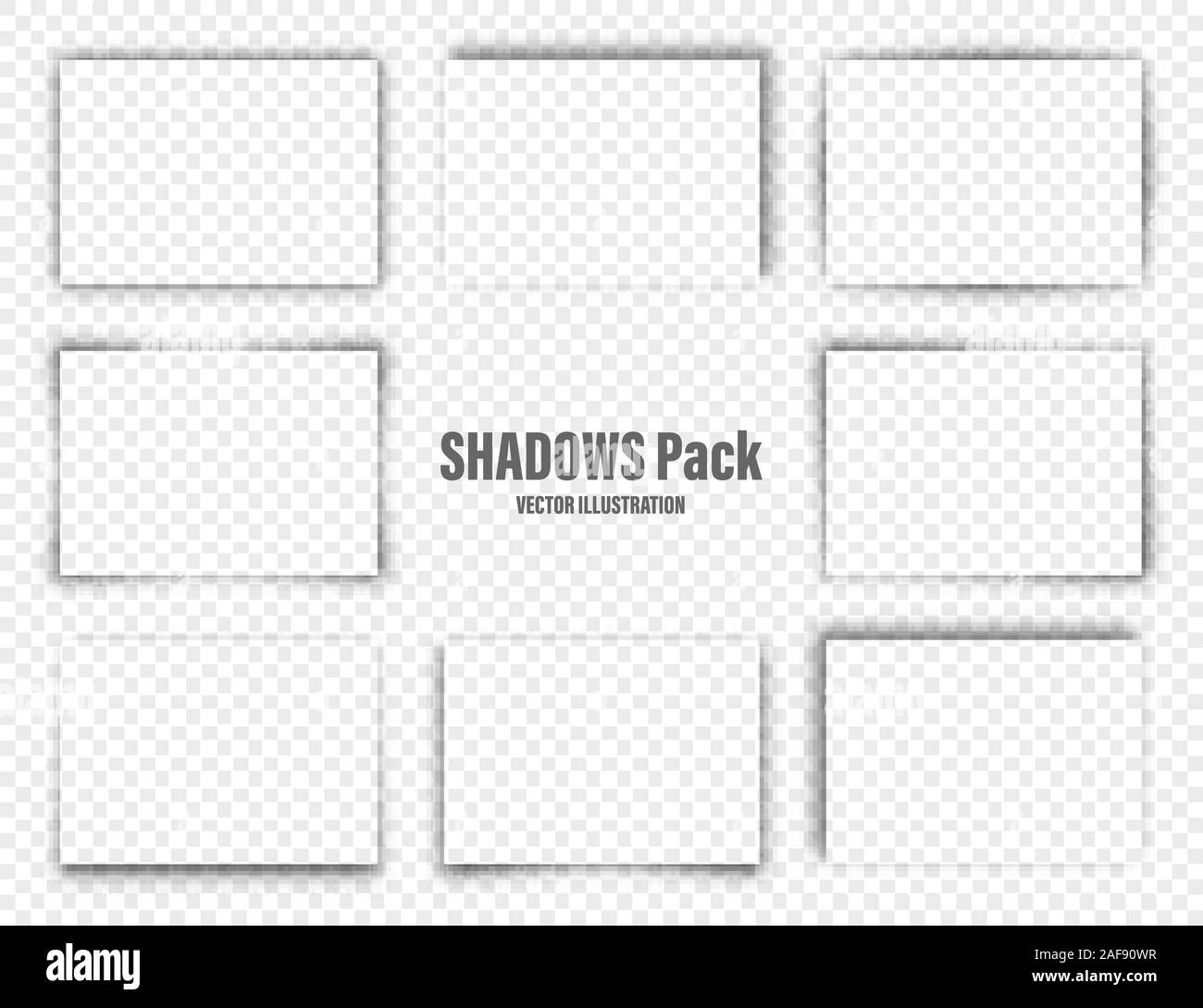 Ombres de vecteur défini. Diviseurs de page sur fond transparent. Pour l'ombre isolé réalistes en papier format A4. Vector illustration. Illustration de Vecteur