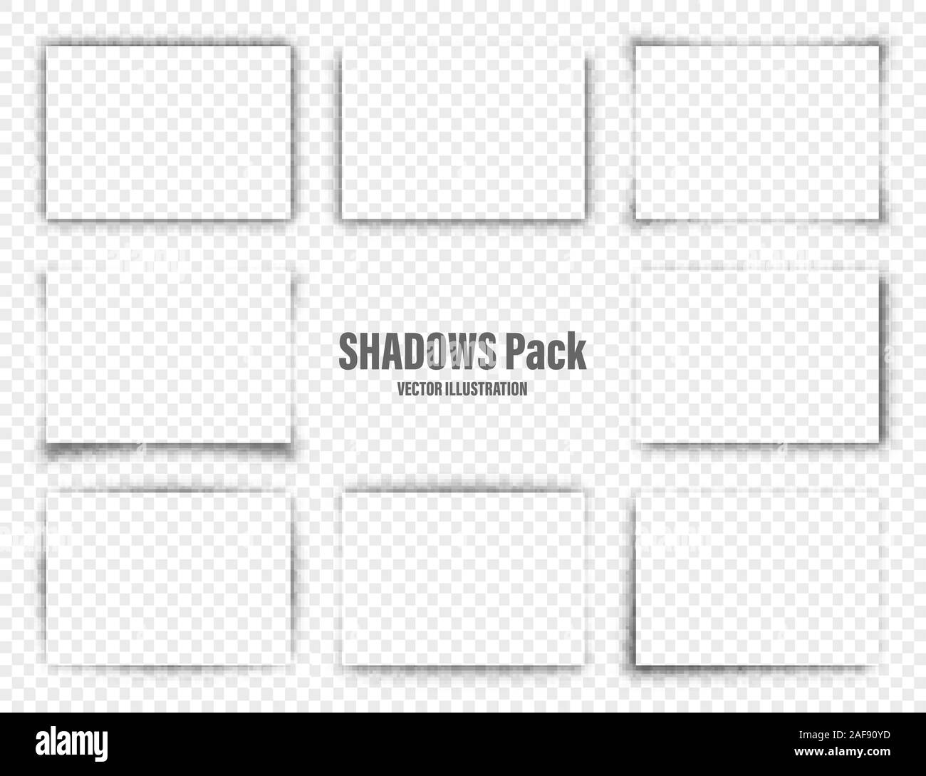 Ombres de vecteur défini. Diviseurs de page sur fond transparent. Pour l'ombre isolé réalistes en papier format A4. Vector illustration. Illustration de Vecteur