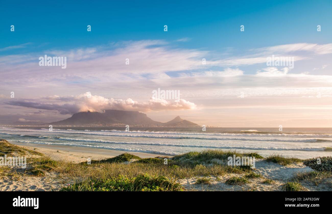 Le Cap (Afrique du Sud) très belle vue de Bloubergstrand Banque D'Images