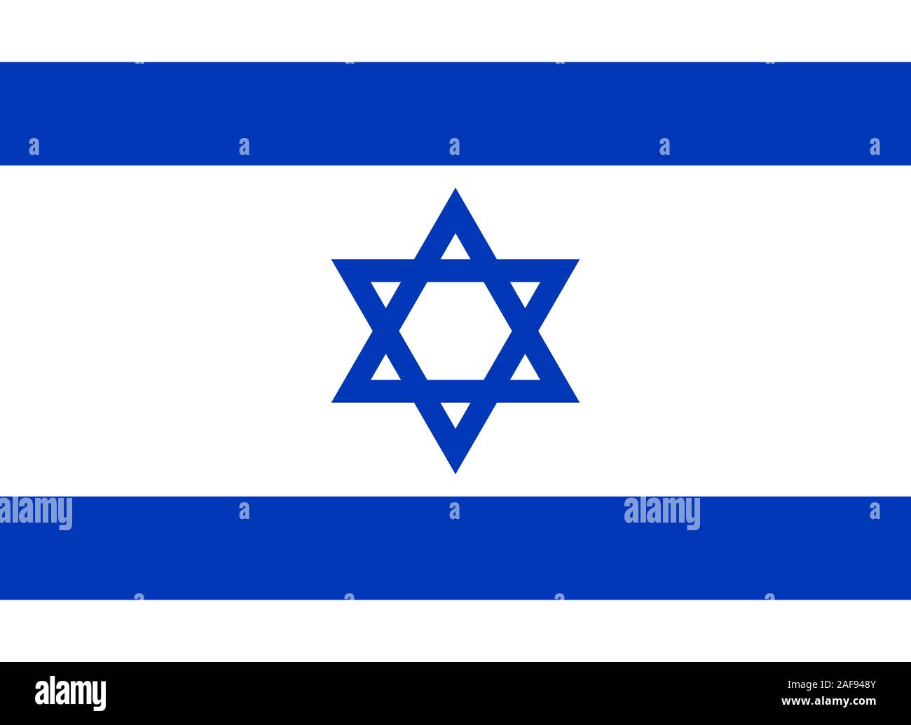 Grande télévision officielle drapeau d'Israël l'horizontale Banque D'Images