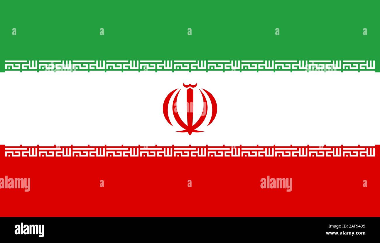 Grande télévision officielle drapeau de l'Iran l'horizontale Banque D'Images