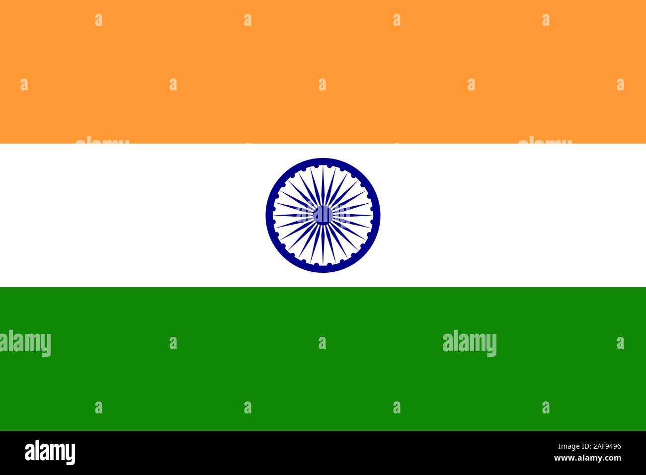 Grande télévision officielle drapeau de l'Inde l'horizontale Banque D'Images