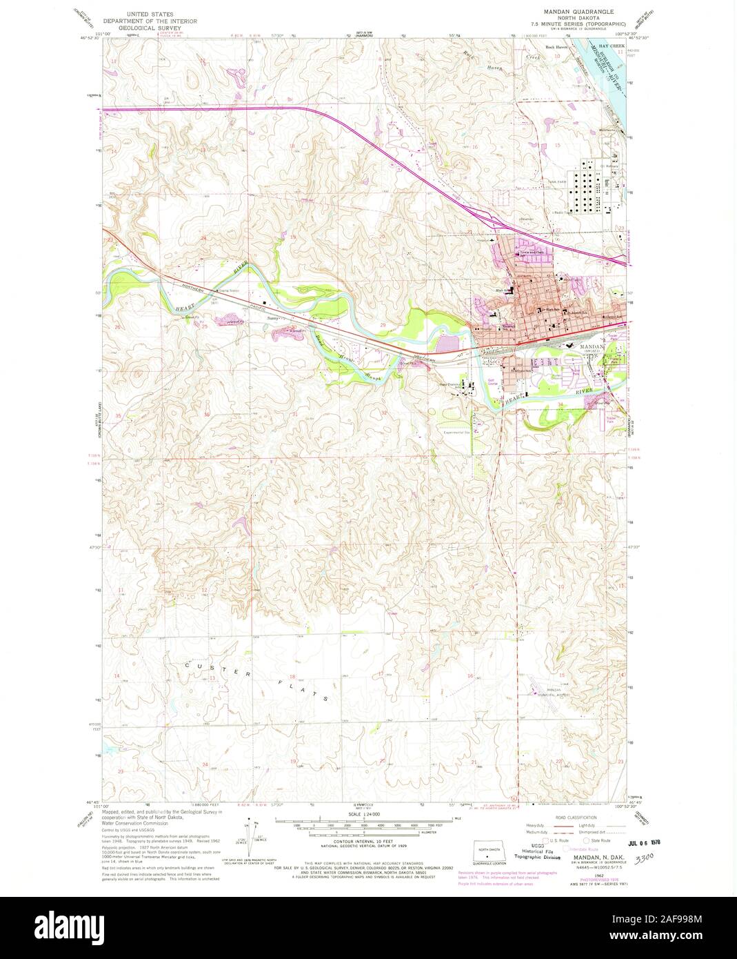 Carte du dakota du nord de mandan Banque d'images détourées Alamy