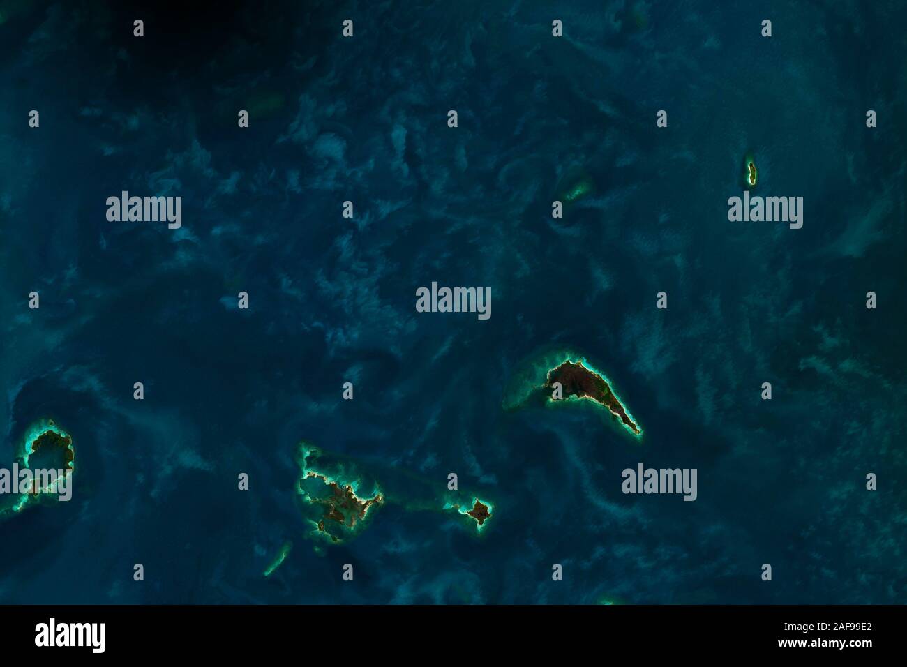 Structures de turbidité près de Cuba dans la mer des Caraïbes - contient des données Sentinel Copernicus modifiés (2019) Banque D'Images