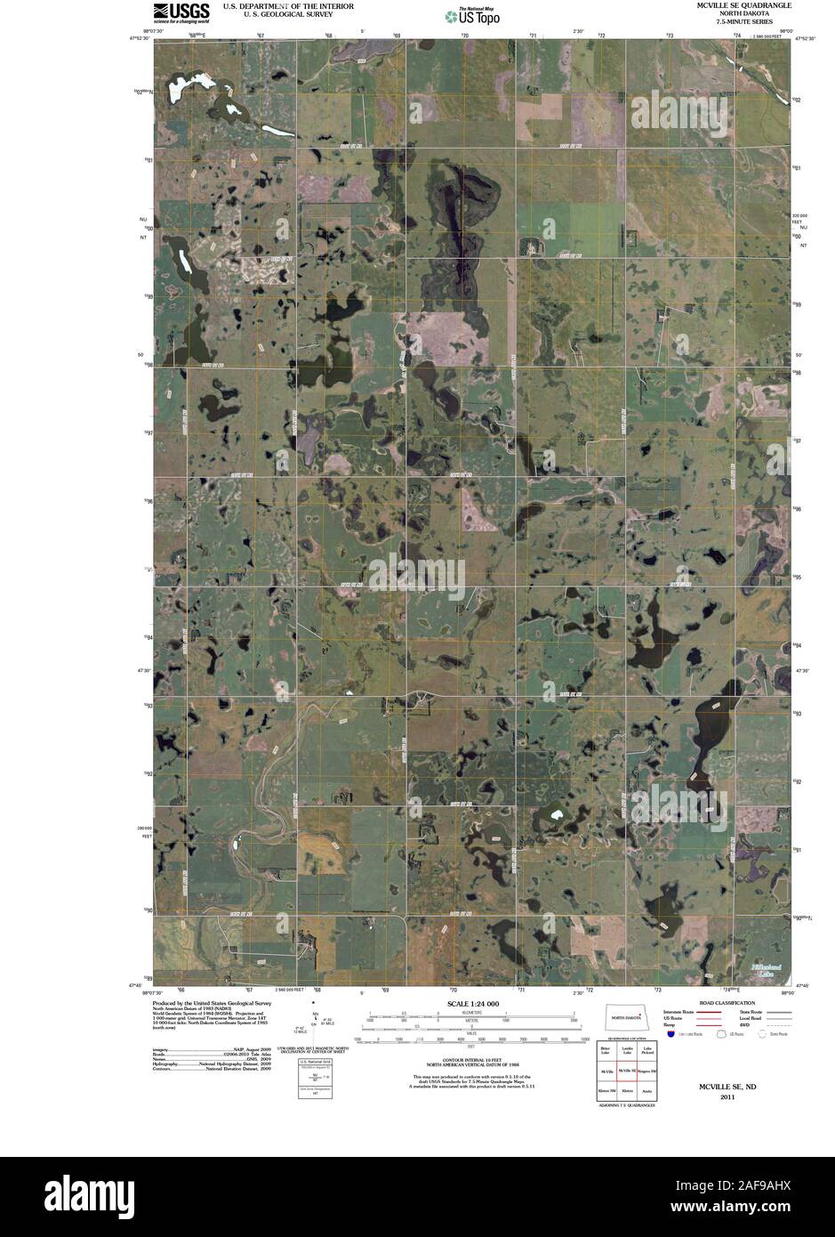 Carte du dakota du nord de mcville Banque de photographies et d’images