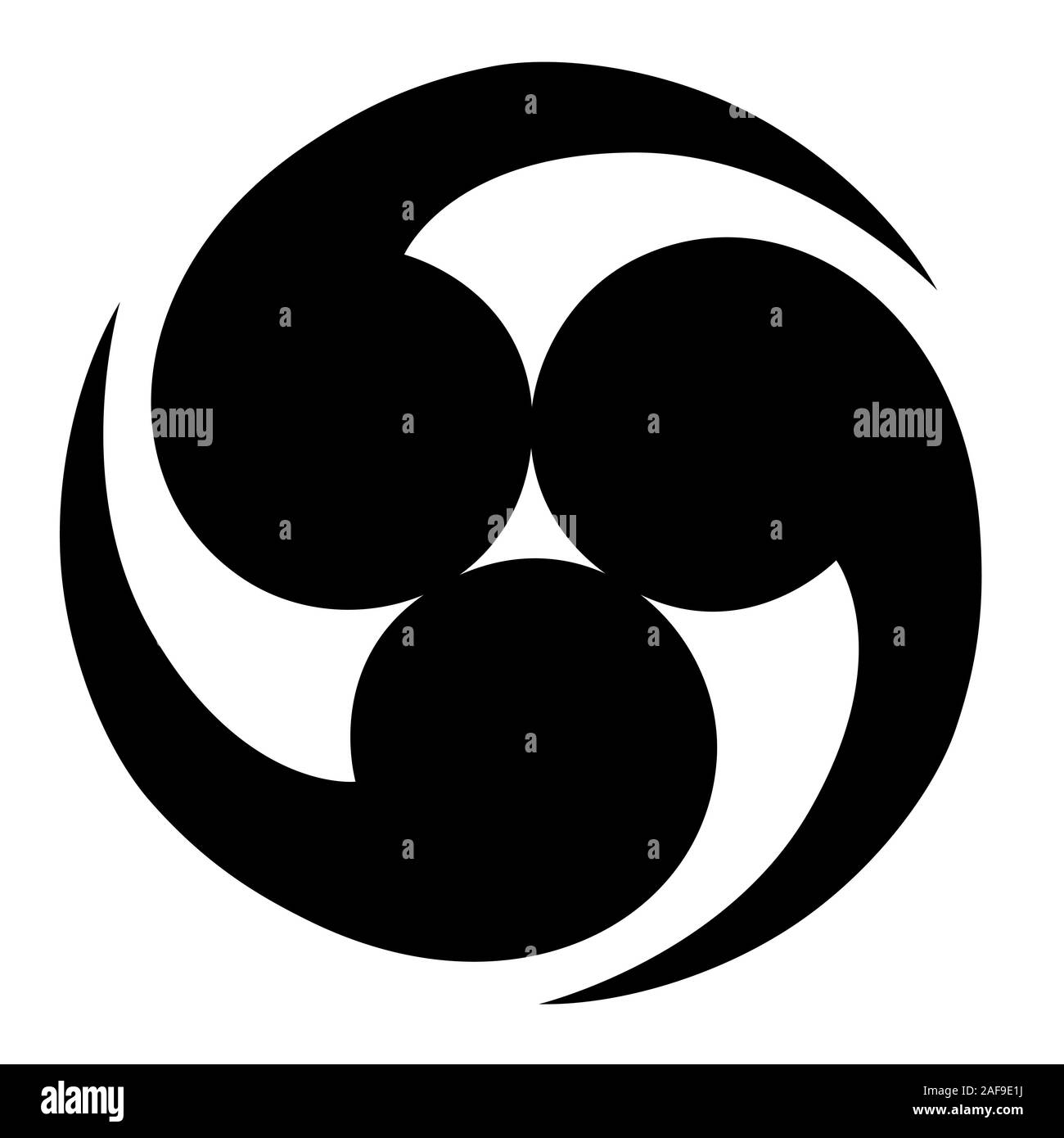 Triple Maori Koru Logo black style Kiwiana de Nouvelle-Zélande Illustration de Vecteur