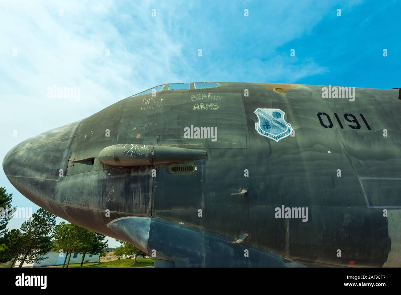 Le nez d'un avion B52 Historique Banque D'Images
