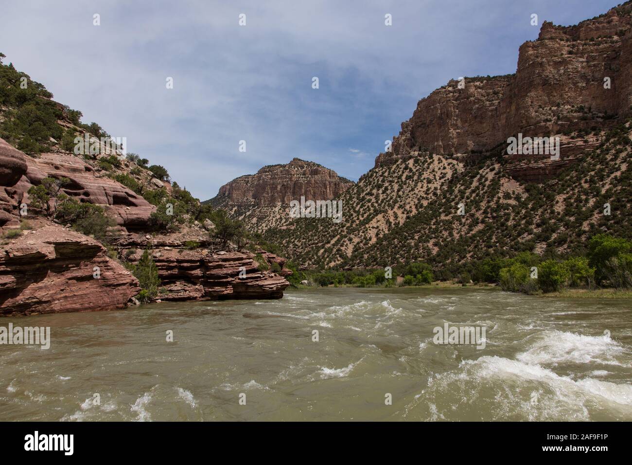 Les falaises du canyon Whirpool sur la rivière Verte dans Dinosaur National Monument dans l'Utah. Banque D'Images