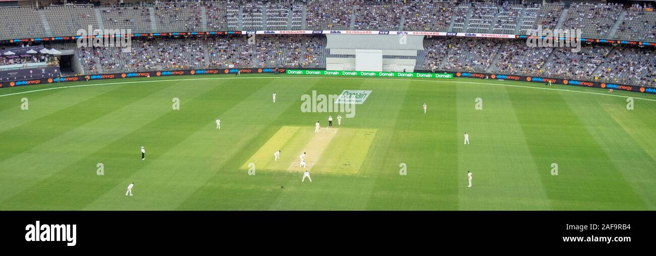 Match de cricket d'essai l'Australie contre la Nouvelle-Zélande à l'ouest de l'Australie Perth Stade Optus. Banque D'Images