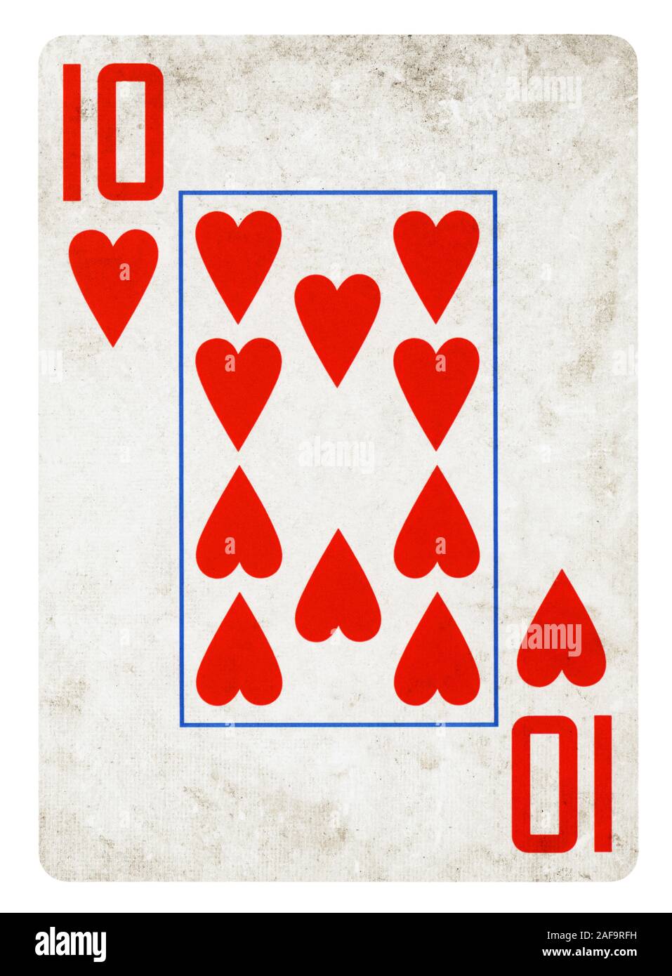 Dix de pique Vintage playing card - isolated on white (chemin inclus) Banque D'Images