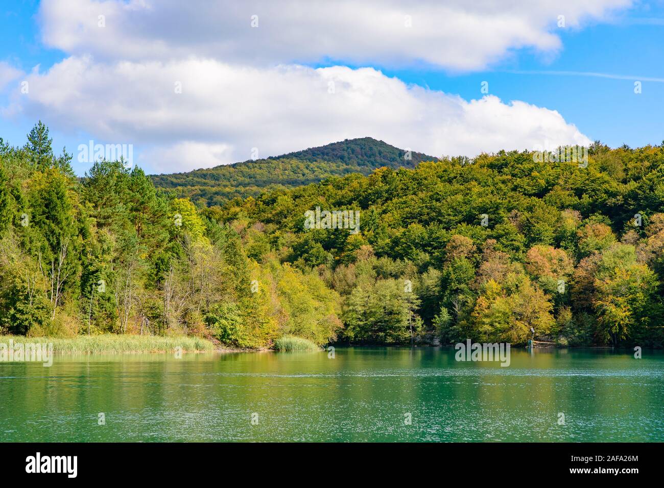 Le parc national des Lacs de Plitvice (Plitvice) avec lac turquoise, Croatie Banque D'Images