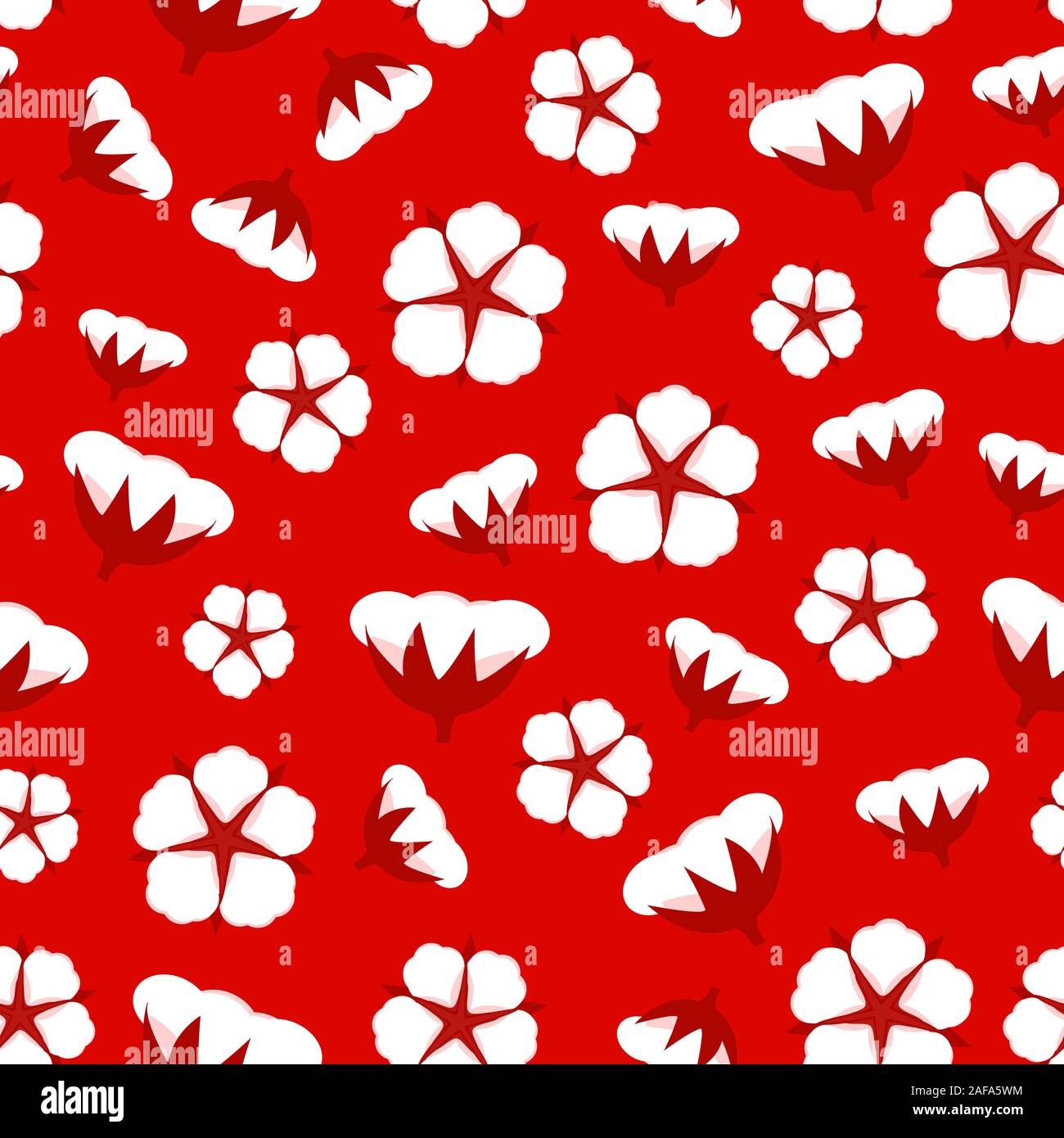 Une fleur de coton. Rouge d'hiver chaud surface design floral. Stock Vector illustration arrière-plan. Texture décorative Joyeux Noël imprimer Illustration de Vecteur