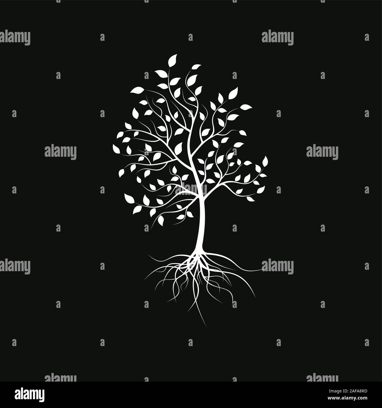 Silhouette d'un arbre solitaire Illustration de Vecteur