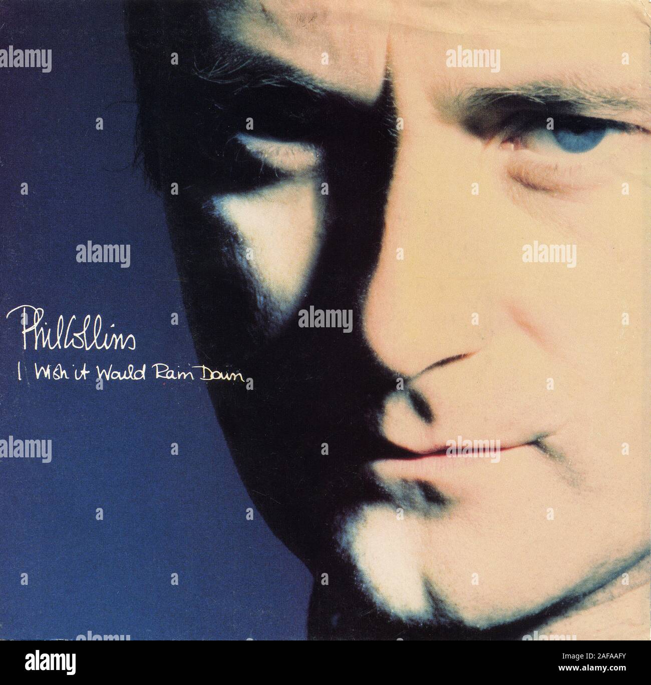 Je voudrais qu'il pluie, jusqu'b - w Vous avez été dans l'amour - Phil Collins - couverture de l'album vinyle vintage Banque D'Images