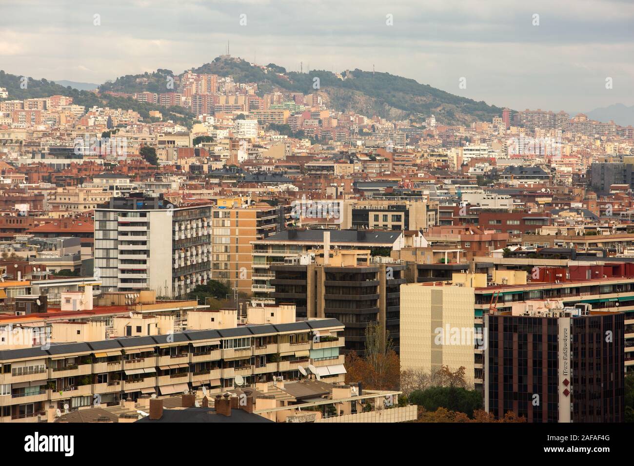 Vue de l'avenue Diagonal de Barcelone, Barcelone. La Catalogne, Espagne Banque D'Images