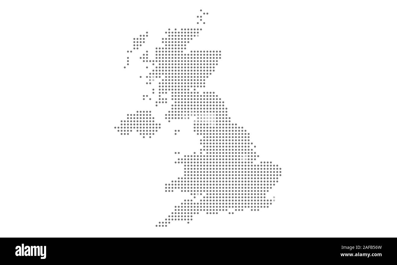 Royaume-uni la carte à points, vecteur de fond isolé. Modèle plat gris pour le site web, rapport annuel, l'infographie. UK site parsemé. Carte de l'Angleterre Illustration de Vecteur