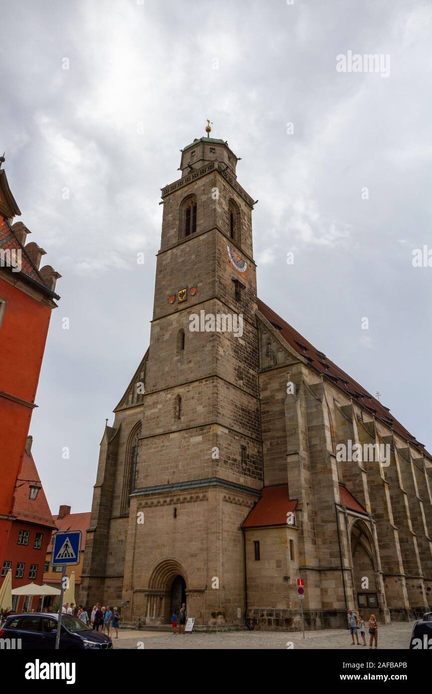 Münster St. Georg (St. Église De George) À Dinkelsbühl, Franconie Centrale, Bavière, Allemagne. Banque D'Images