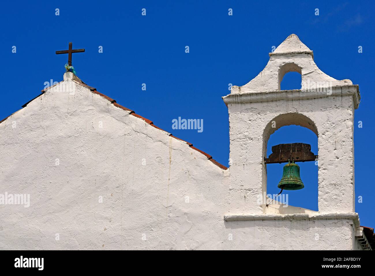 Giebel mit Glocke der Kirche ermita San Telmo, Puerto de la Cruz, Teneriffa, Kanarische Inseln, Spanien Banque D'Images