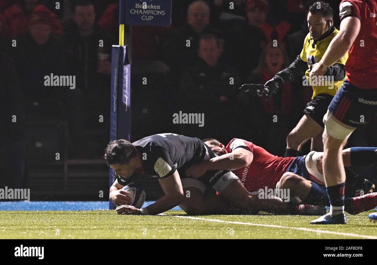 Hendon, Royaume-Uni. 14 Décembre, 2019. Sean Maitland (sarrasins). Saracens v Munster Rugby. Piscine 4. Heineken Cup Champions. Allianz Park. Hendon. Londres. UK. Garry Crédit/Sport sous gaine en images/Alamy Live News. Credit : Sport en images/Alamy Live News Banque D'Images