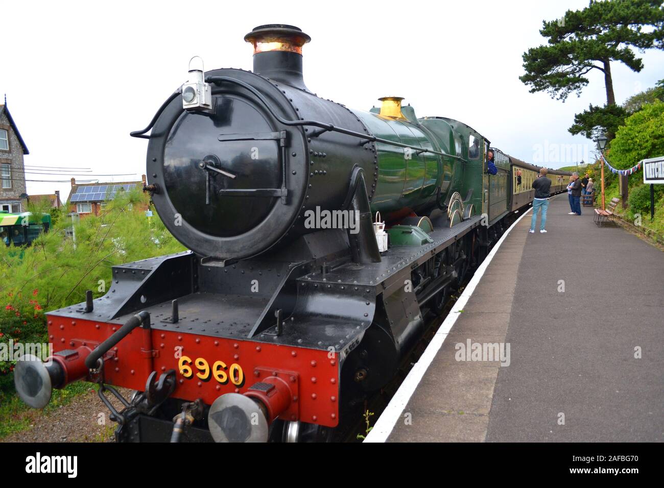 Train à vapeur Watchet Station du West Somerset Railway, Somerset, UK Banque D'Images