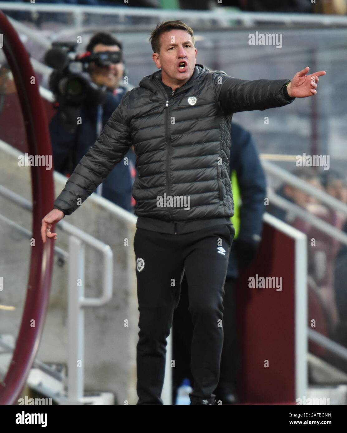 UK. 14 Décembre, 2019. Parc de Murrayfield, Edinburgh, Ecosse;UK. Coeurs 0 vs St Johnstone 1 Scottish Premiership Match Coeur Coeurs St Johnstone nouveau manager Daniel Stendel lors de la défaite à domicile St Johnstone. Crédit : eric mccowat/Alamy Live News Banque D'Images